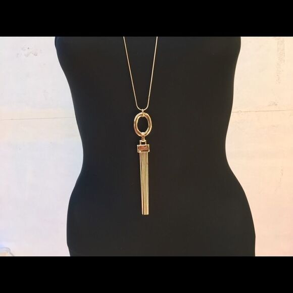 Gold Chain Tassel Necklace - Picture 2 of 5
